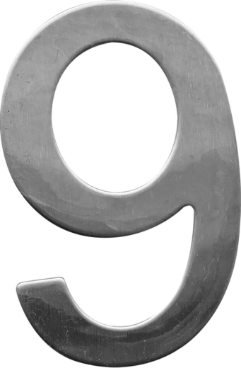Chiffre de maison STAR 9 en acier inoxydable 75 mm