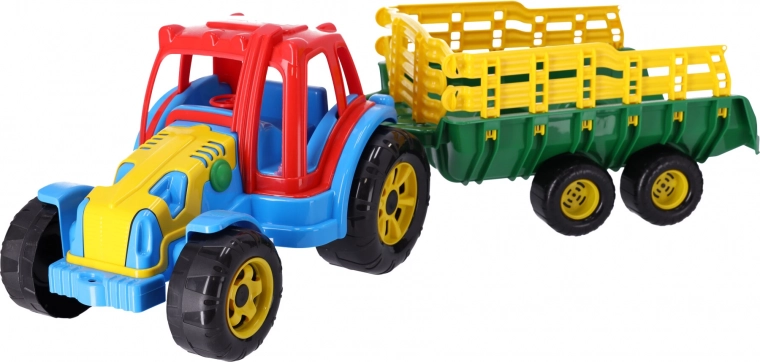 Tracteur en plastique avec remorque pour enfants