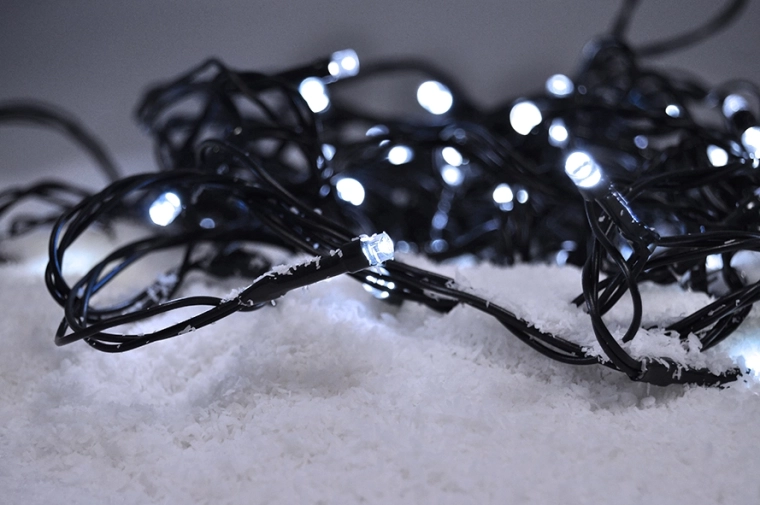 Solight guirlande LED de Noël 3 m, 20 LED, lumière blanche, câble vert