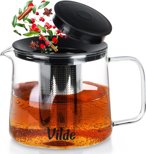 Théière en verre avec infuseur inox 1,5 l Vilde