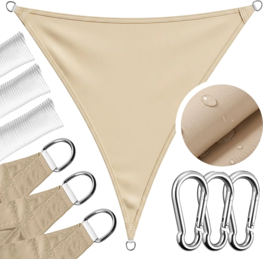 Voile d’ombrage de jardin AURA TRI 4×4×4 m beige