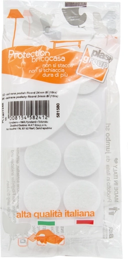 Patins en feutre autocollants pour meubles 24 mm, blanc (16 pcs)