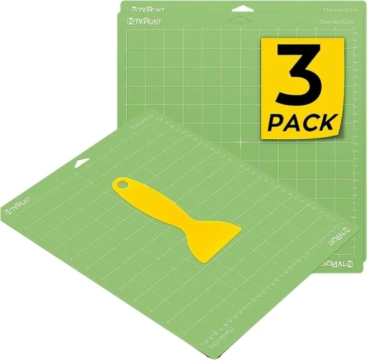 Tapis de découpe HTVRONT 34,8 × 37 cm, verts - lot de 3 pièces