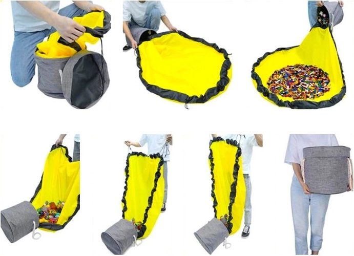 2en1 : tapis de jeu et sac pour un rangement rapide