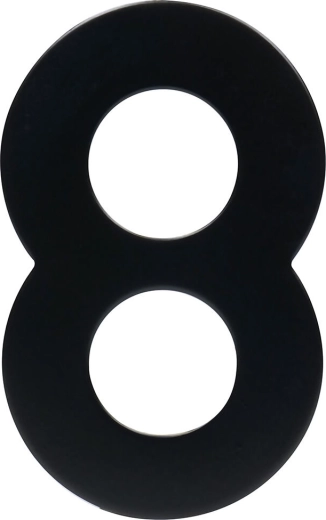 Numéro de maison 8, 95 mm, inox, noir mat
