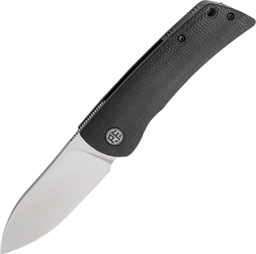 Petrified Fish Flavorist couteau de poche Spear Point 8 cm, satin, Micarta noire