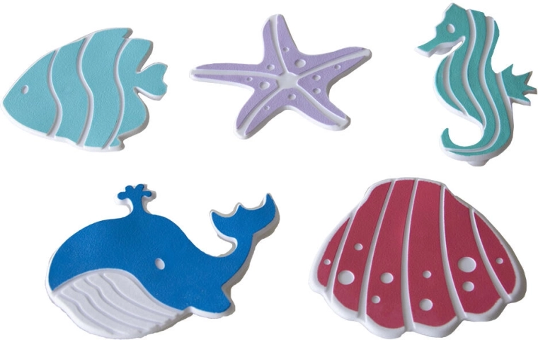 Tapis antidérapants de baignoire pour enfants – mix de formes, lot de 5 pièces