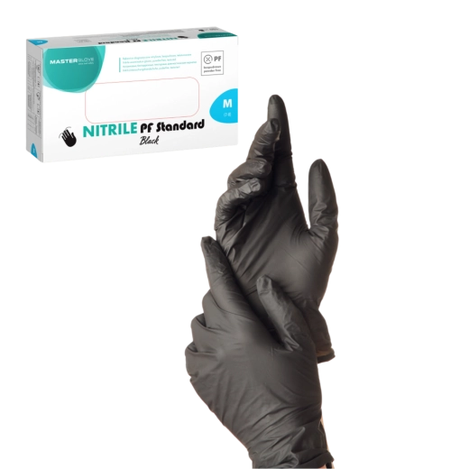 Gants jetables en nitrile noirs M