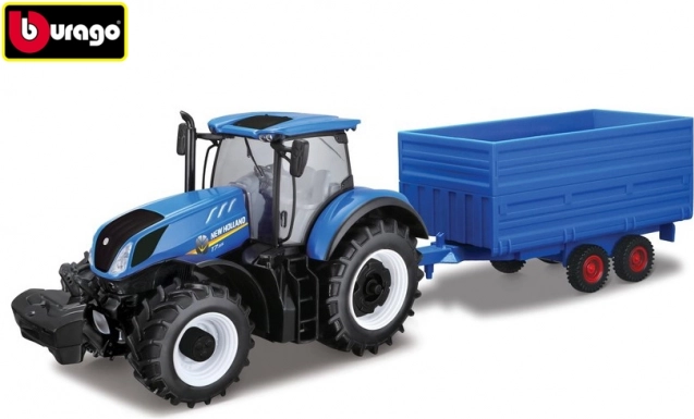 Bburago 1:32 Tracteur de ferme New Holland avec remorque à foin