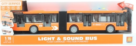 Autobus articulé orange à piles avec lumière et son