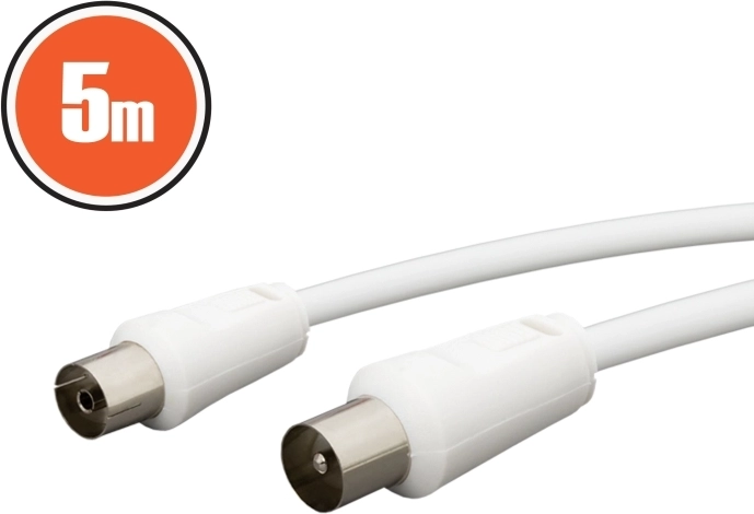 Câble coaxial 5 m blanc