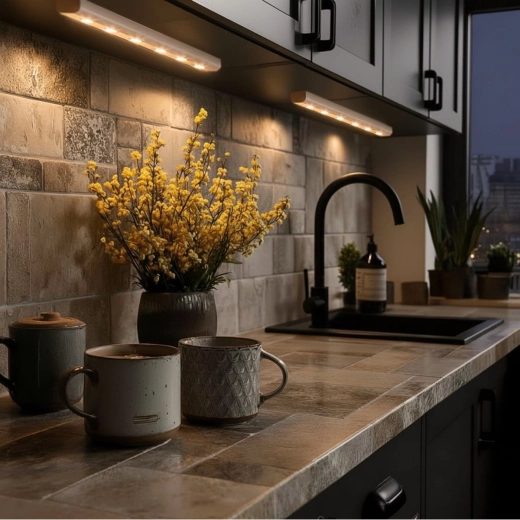 Éclairage pratique sous meuble