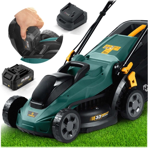 Tondeuse à gazon sur batterie Humberg 33 cm 20 V avec moteur sans balais