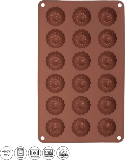 Moule en silicone pour mini couronnes 18 pcs marron