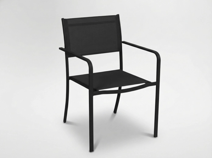 Chaise de jardin noire 54 × 55 × 86 cm