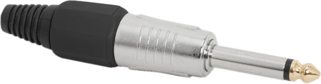 Fiche jack mono 6,3 mm noire