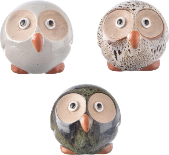 Décoration en porcelaine – hibou (mix de 3 variantes)