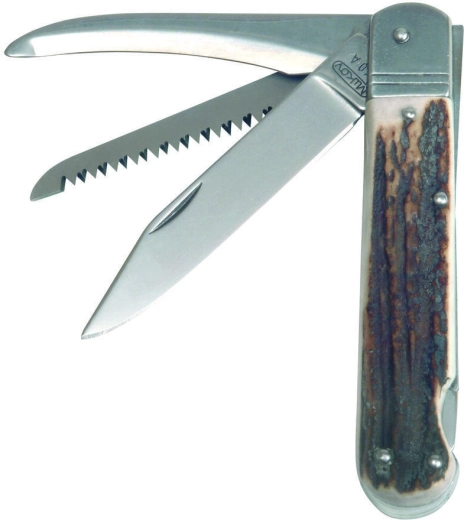 Mikov Fixir 232 couteau de chasse pliant avec bois de cerf et étui