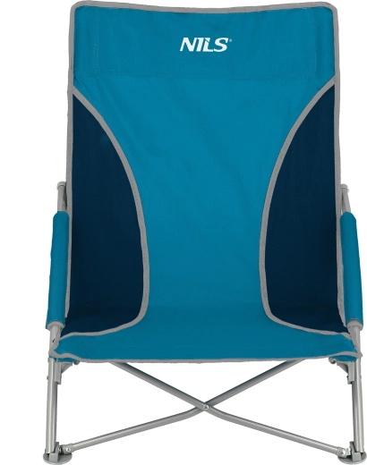 Chaise de plage pliante NILS Camp bleu-gris