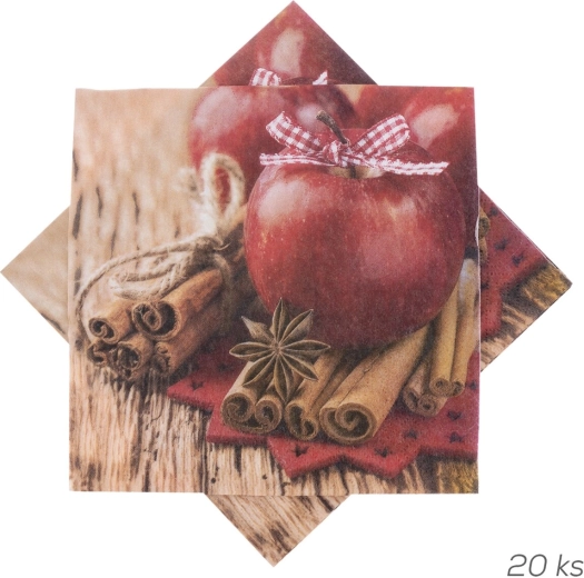 Serviettes en papier avec motif de petites pommes 33 × 33 cm, 20 pcs