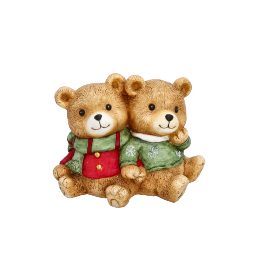 Figurine de Noël représentant deux petits ours