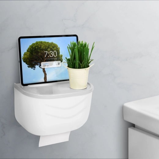 Meuble pour papier toilette blanc