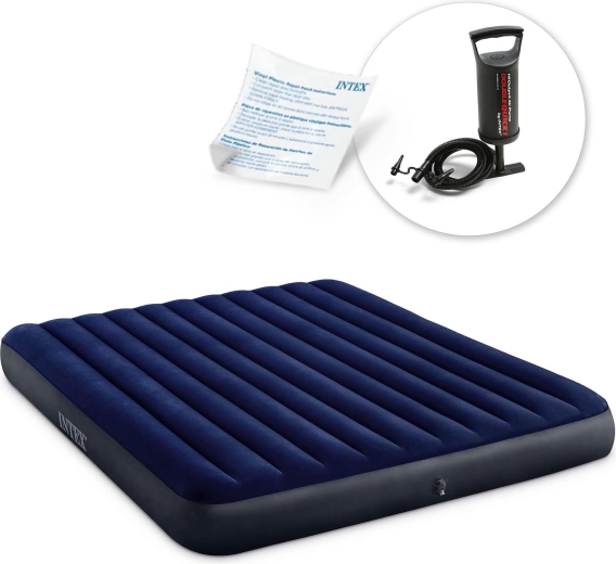 Matelas gonflable Intex avec pompe manuelle 203 × 183 × 25 cm