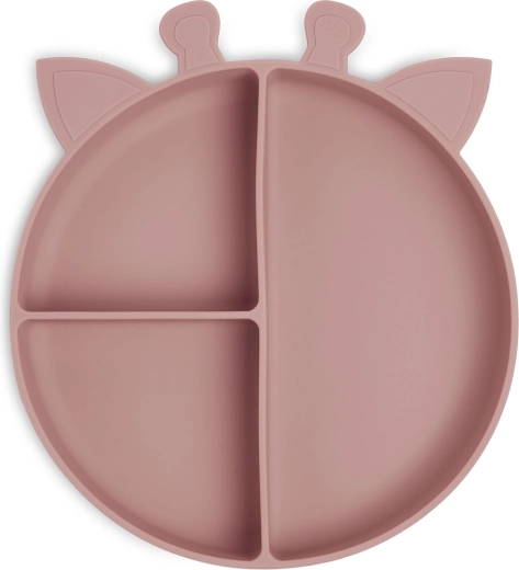 NuuRoo Orla assiette compartimentée en silicone giraffe woodrose