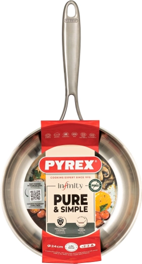 Poêle Pyrex Infinity 24 cm en acier inoxydable