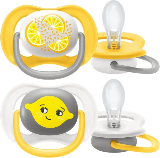 Philips Avent sucette Ultra Air neutre citrus 6–18 mois, 2 pcs