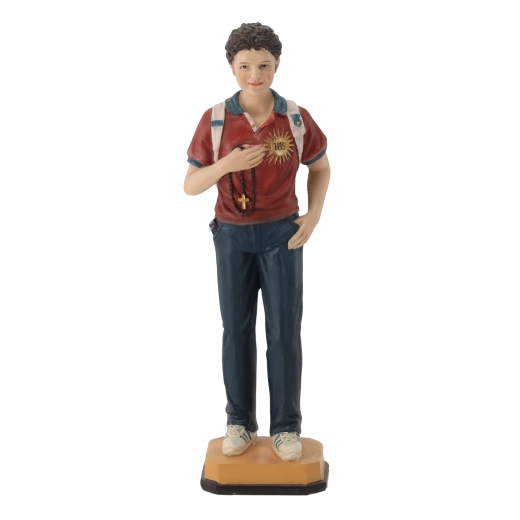 Figurine de saint Carlo Acutis en résine, 30 cm