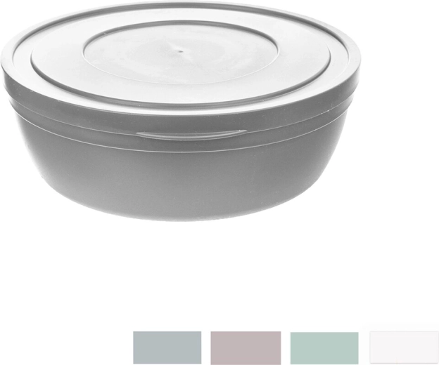 Bol en plastique avec couvercle Kapa flat 17 cm (assortiment de couleurs)