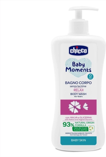 Gel douche Chicco Baby Moments Relax pour bébés dès la naissance, 500 ml