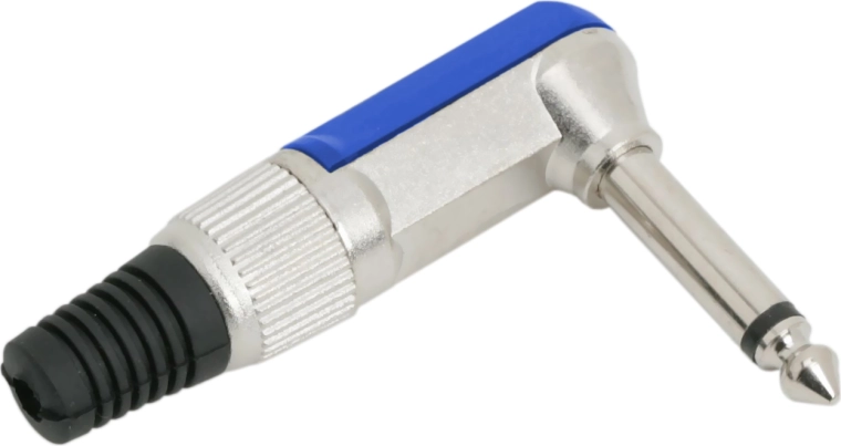 Fiche jack mono 6,3 mm à 90°