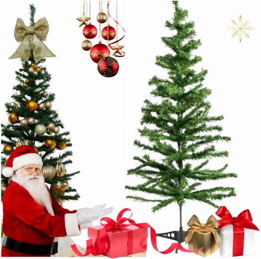 Sapin de Noël artificiel en forme de sapin avec pied, 90 cm