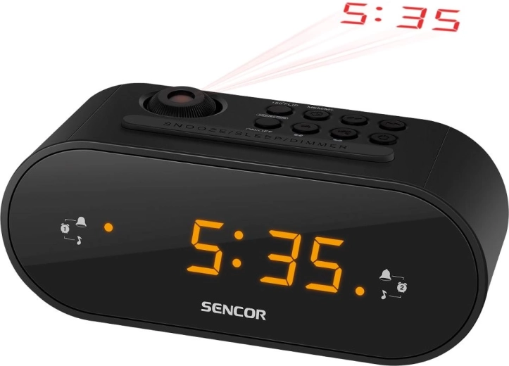 Radio-réveil avec projection de l’heure Sencor