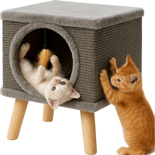 Maison pour chat avec couchage et griffoir Purlov