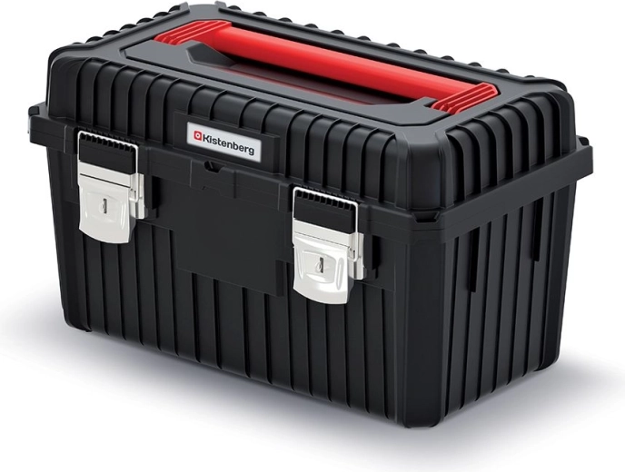 Coffre à outils HEAVY avec verrous métalliques, 585 × 360 × 337 mm, noir