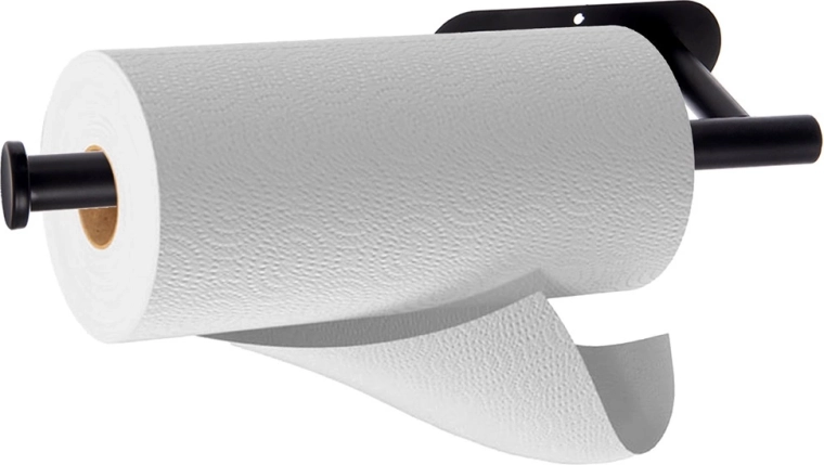 Porte-essuie-tout mural RADKA, métallique, noir