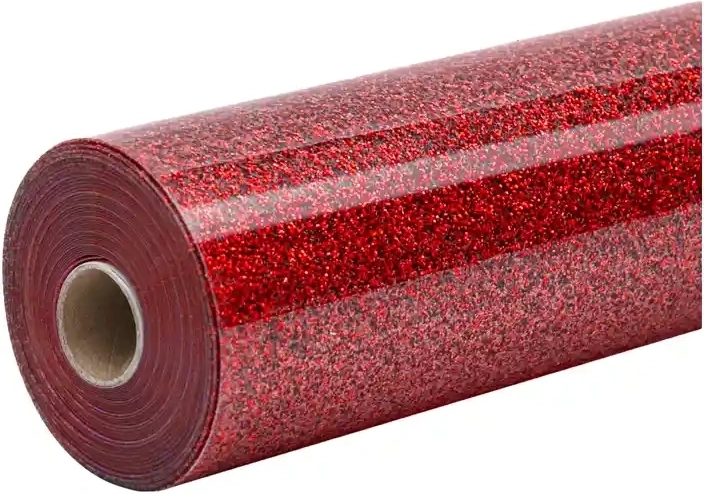 Film thermotransférable pailleté HTVRONT 30,5 × 90 cm rouge - 1 pièce
