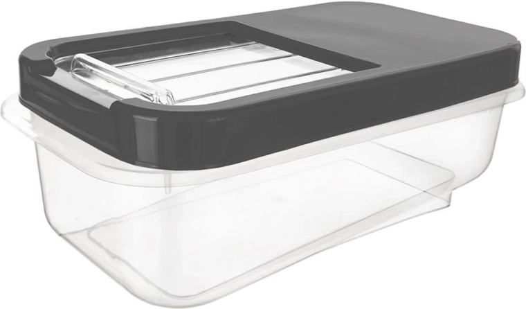 Boîte de rangement Orion pour capsules, poudre et aliments pour animaux, grise, 5 l