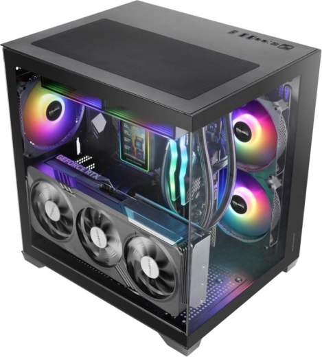 Mars MC-VIEW3 boîtier microATX noir 3× ARGB