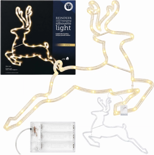 Renne LED de Noël 46 cm à lumière blanche chaude