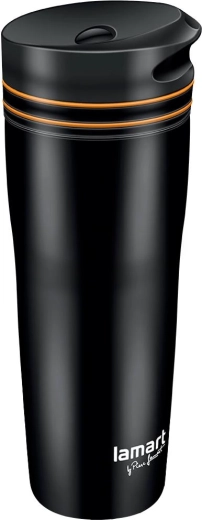 Mug isotherme Lamart 360 ml noir/orange