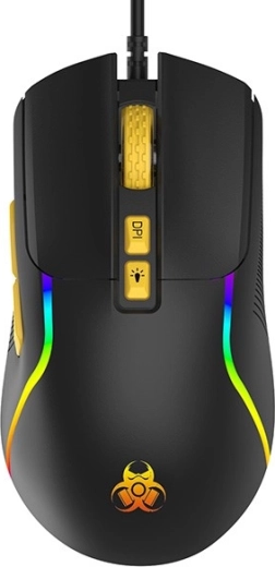 Souris avec DPI 1000–7200 et effets RGB