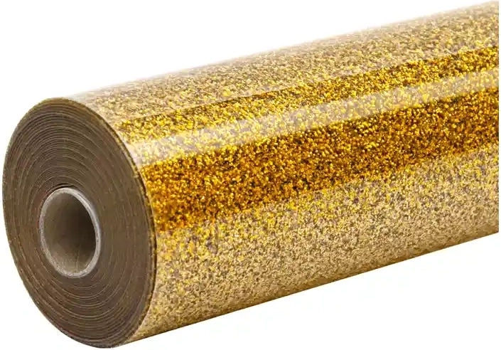 Film thermocollant pailleté HTVRONT 30,5 cm × 90 cm – Doré