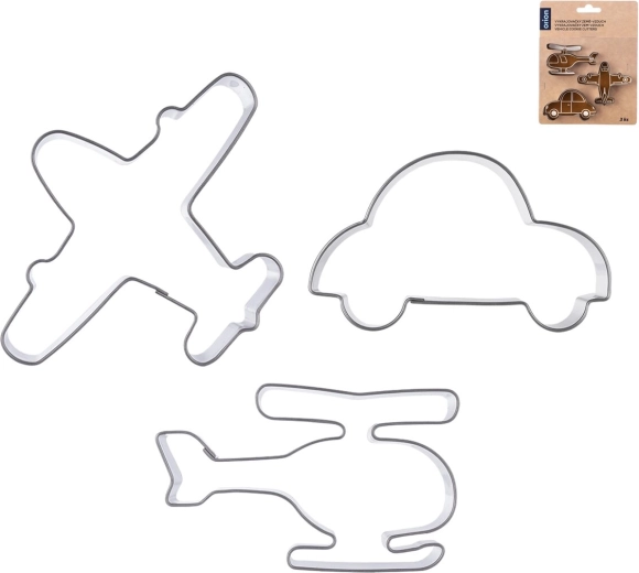 Emporte-pièces en inox terre–air, set de 3 pcs