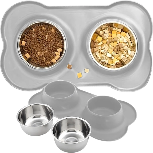 Bols amovibles en inox 2 × 450 ml