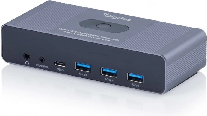 Commutateur KVM HDMI Digitus pour 2 ordinateurs et 2 moniteurs avec USB et audio