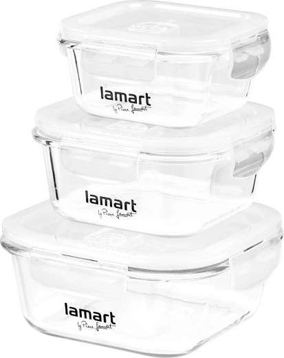 Ensemble Lamart Air de 3 boîtes carrées pour aliments